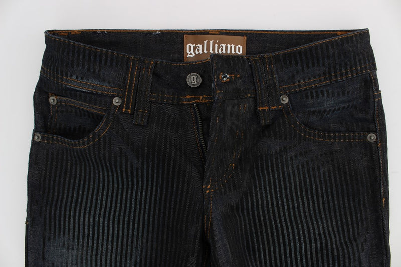 Jean slim à coupe bootcut en coton mélangé, bleu lavé, de John Galliano