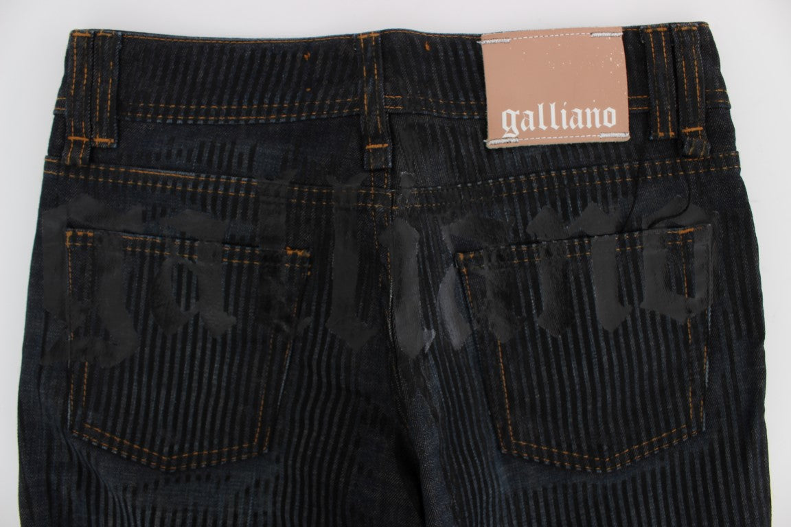 Jean slim à coupe bootcut en coton mélangé, bleu lavé, de John Galliano
