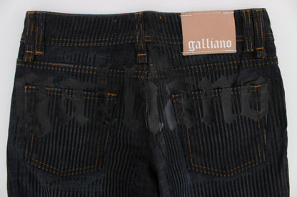 Jean slim à coupe bootcut en coton mélangé, bleu lavé, de John Galliano