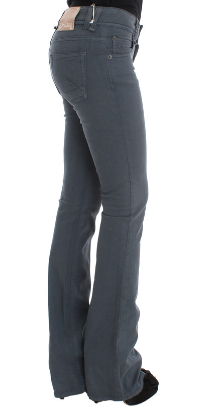 Jeans bootcut John Galliano, coupe slim, en coton mélangé bleu.
