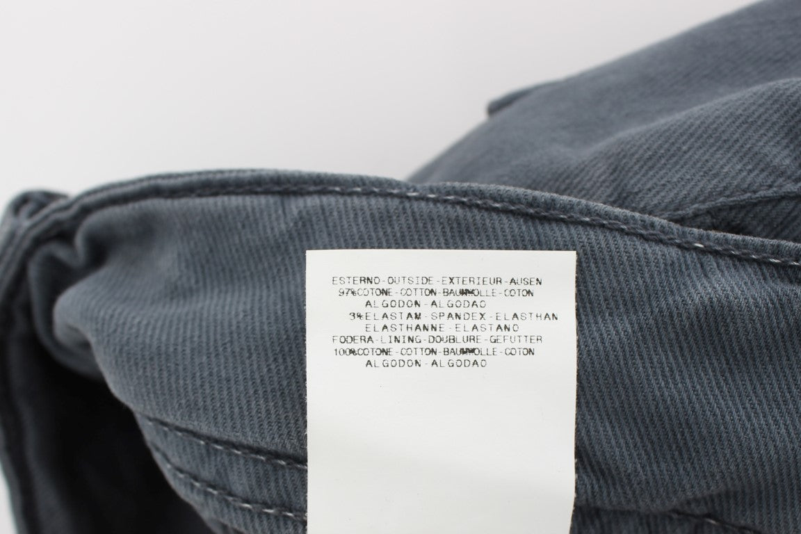 Jeans bootcut John Galliano, coupe slim, en coton mélangé bleu.
