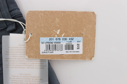Jeans bootcut John Galliano, coupe slim, en coton mélangé bleu.