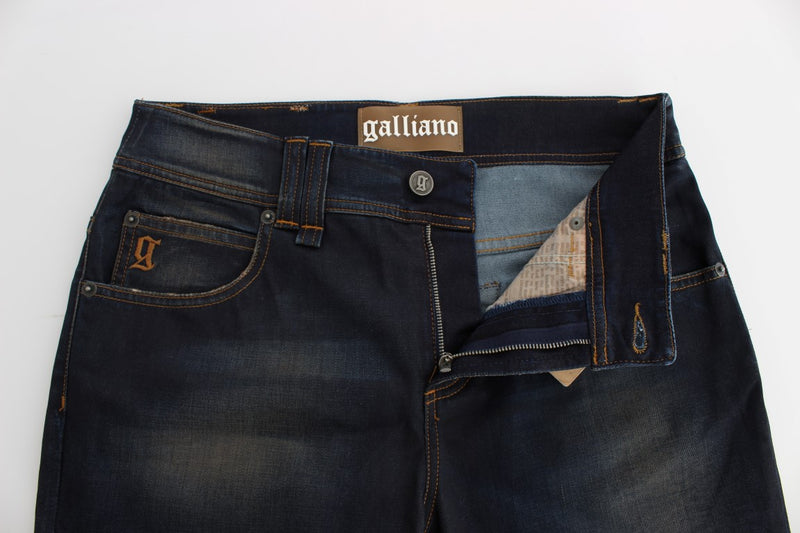 Jean boyfriend en coton mélangé bleu lavé de John Galliano
