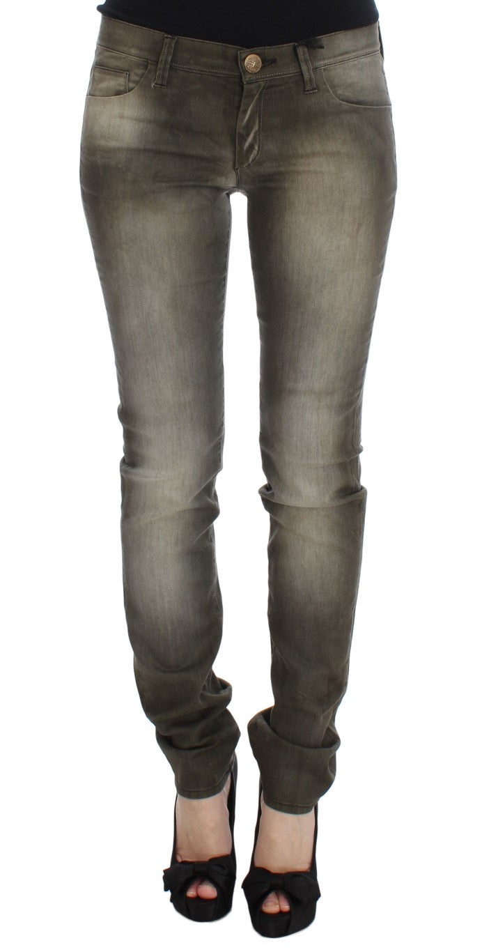 Jean slim en coton mélangé, gris lavé, Ermanno Scervino