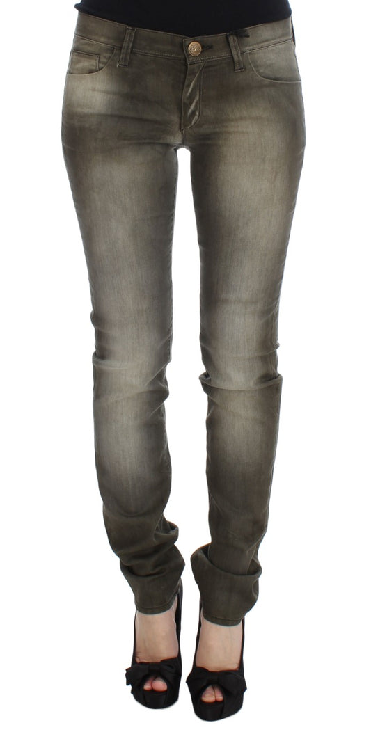 Jean slim en coton mélangé, gris lavé, Ermanno Scervino