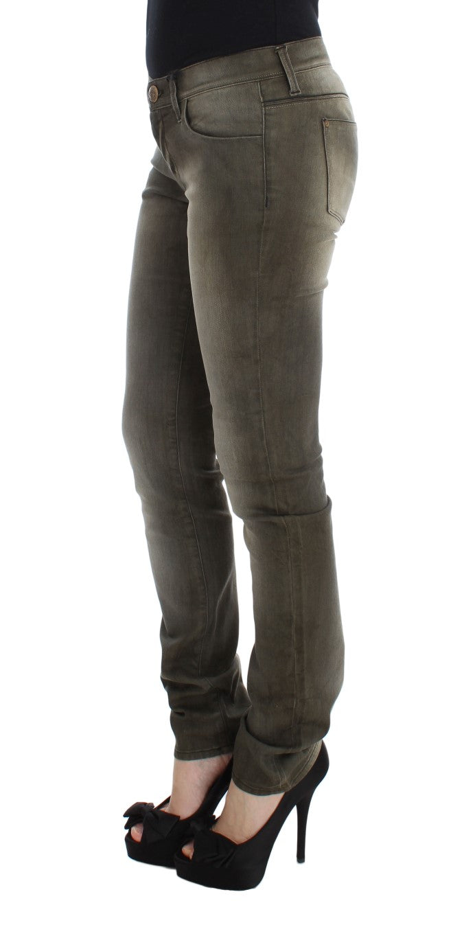 Jean slim en coton mélangé, gris lavé, Ermanno Scervino