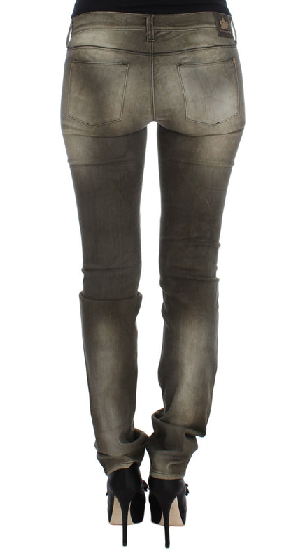 Jean slim en coton mélangé, gris lavé, Ermanno Scervino