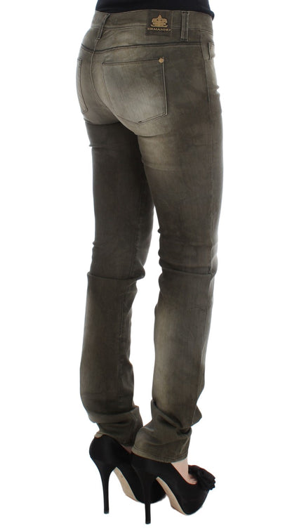 Jean slim en coton mélangé, gris lavé, Ermanno Scervino