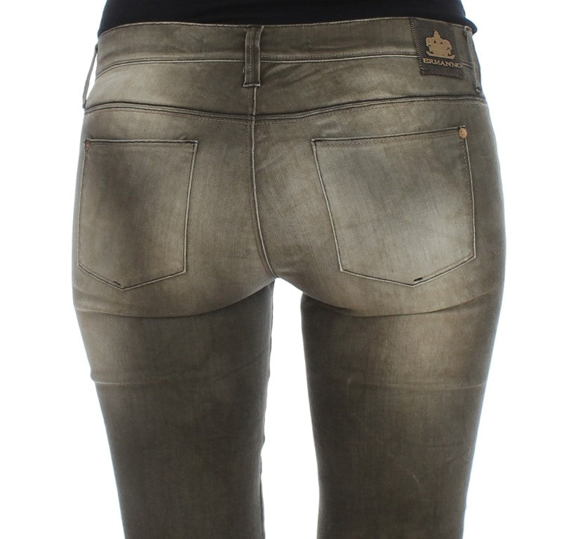 Jean slim en coton mélangé, gris lavé, Ermanno Scervino