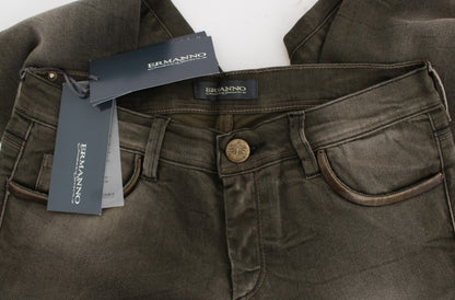Jean slim en coton mélangé, gris lavé, Ermanno Scervino