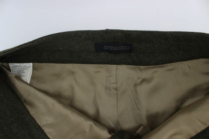 Pantalon cargo ample en laine mélangée verte d'Ermanno Scervino