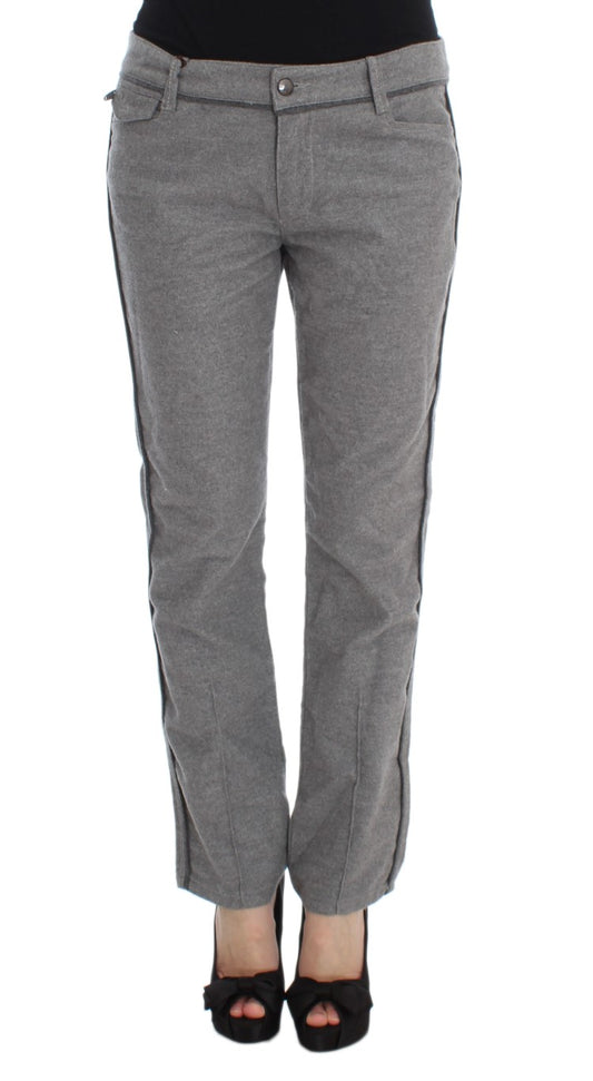 Pantalon décontracté droit en coton gris d'Ermanno Scervino