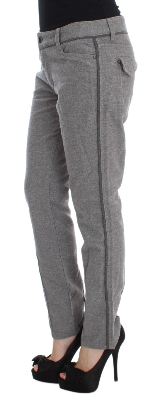 Pantalon décontracté droit en coton gris d'Ermanno Scervino