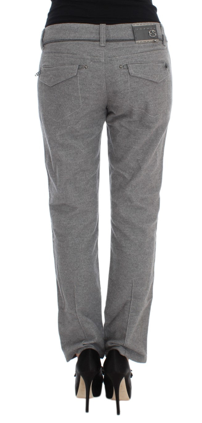 Pantalon décontracté droit en coton gris d'Ermanno Scervino