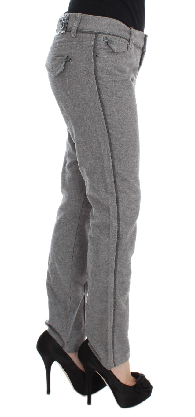 Pantalon décontracté droit en coton gris d'Ermanno Scervino