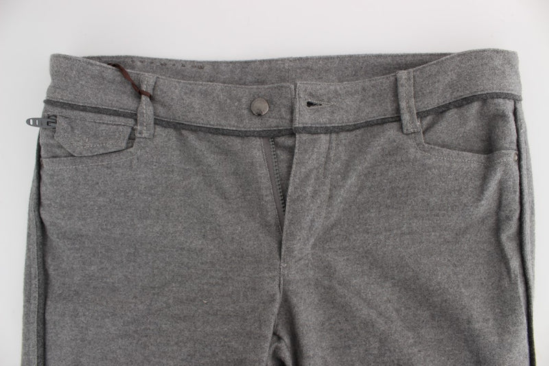 Pantalon décontracté droit en coton gris d'Ermanno Scervino