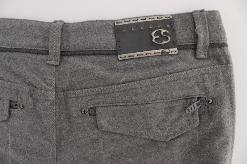 Pantalon décontracté droit en coton gris d'Ermanno Scervino
