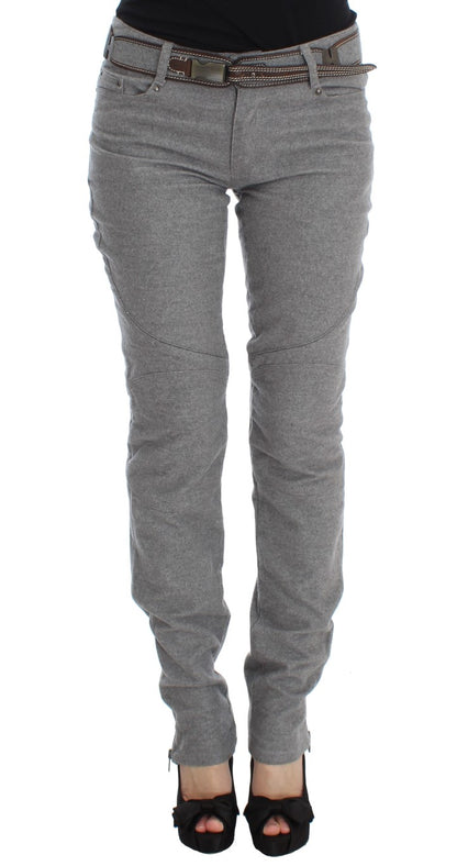 Pantalon décontracté à coupe bootcut, taille slim, en coton gris d'Ermanno Scervino