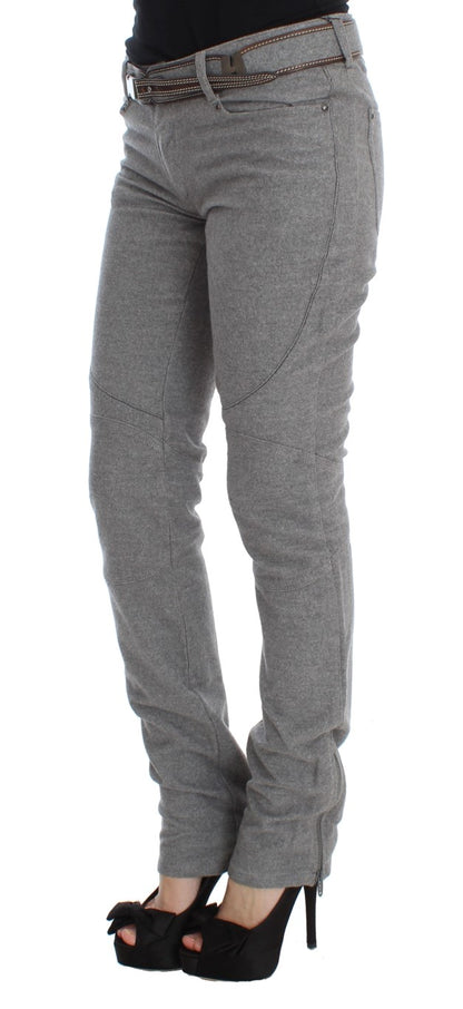 Pantalon décontracté à coupe bootcut, taille slim, en coton gris d'Ermanno Scervino