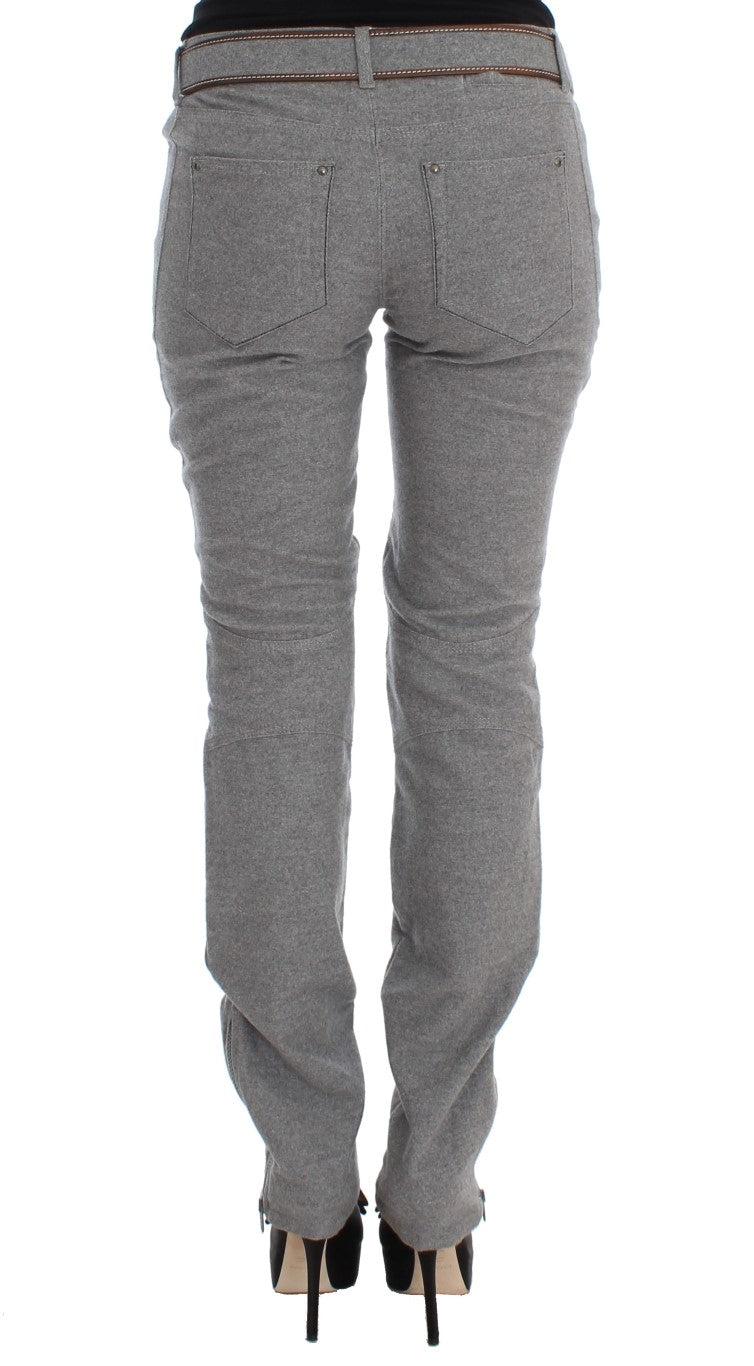 Pantalon décontracté à coupe bootcut, taille slim, en coton gris d'Ermanno Scervino