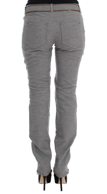 Pantalon décontracté à coupe bootcut, taille slim, en coton gris d'Ermanno Scervino