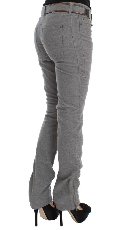 Pantalon décontracté à coupe bootcut, taille slim, en coton gris d'Ermanno Scervino