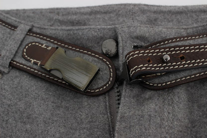 Pantalon décontracté à coupe bootcut, taille slim, en coton gris d'Ermanno Scervino