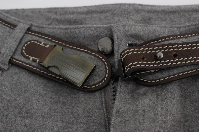 Pantalon décontracté à coupe bootcut, taille slim, en coton gris d'Ermanno Scervino
