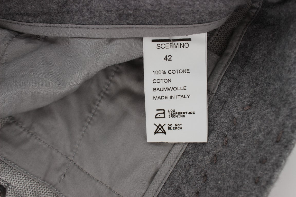 Pantalon décontracté à coupe bootcut, taille slim, en coton gris d'Ermanno Scervino