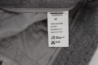 Pantalon décontracté à coupe bootcut, taille slim, en coton gris d'Ermanno Scervino