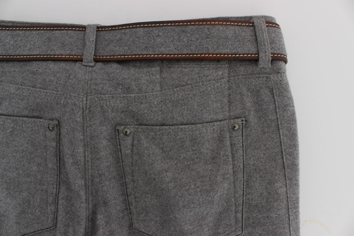 Pantalon décontracté à coupe bootcut, taille slim, en coton gris d'Ermanno Scervino