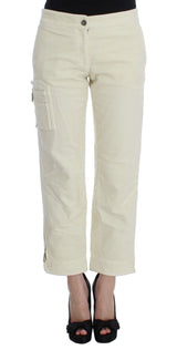 Pantalon cargo capri en coton beige Ermanno Scervino