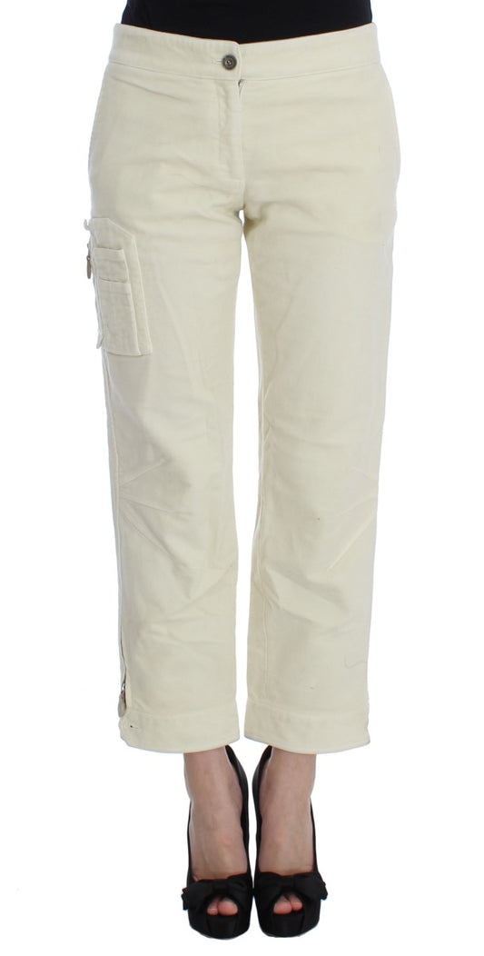 Pantalon cargo capri en coton beige Ermanno Scervino