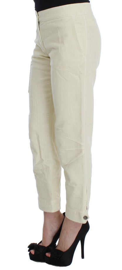 Pantalon cargo capri en coton beige Ermanno Scervino