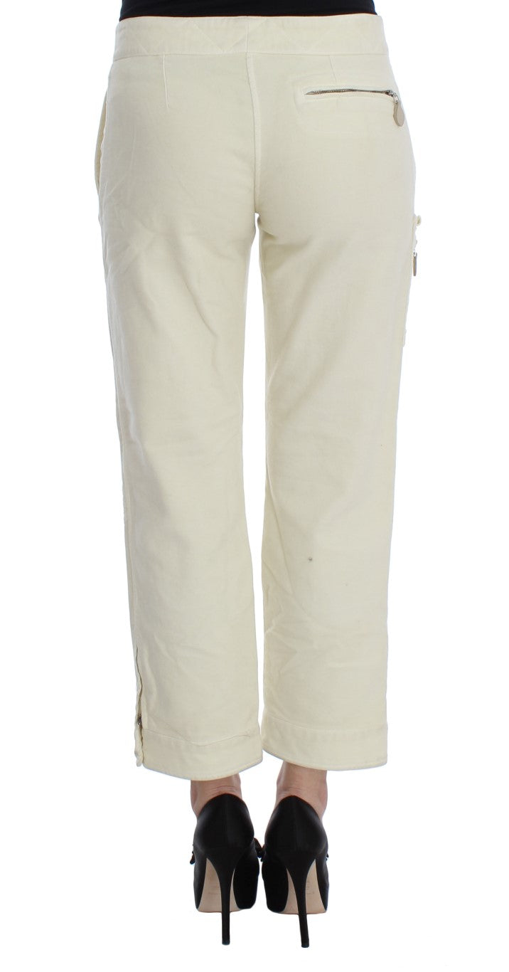 Pantalon cargo capri en coton beige Ermanno Scervino