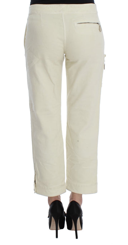Pantalon cargo capri en coton beige Ermanno Scervino