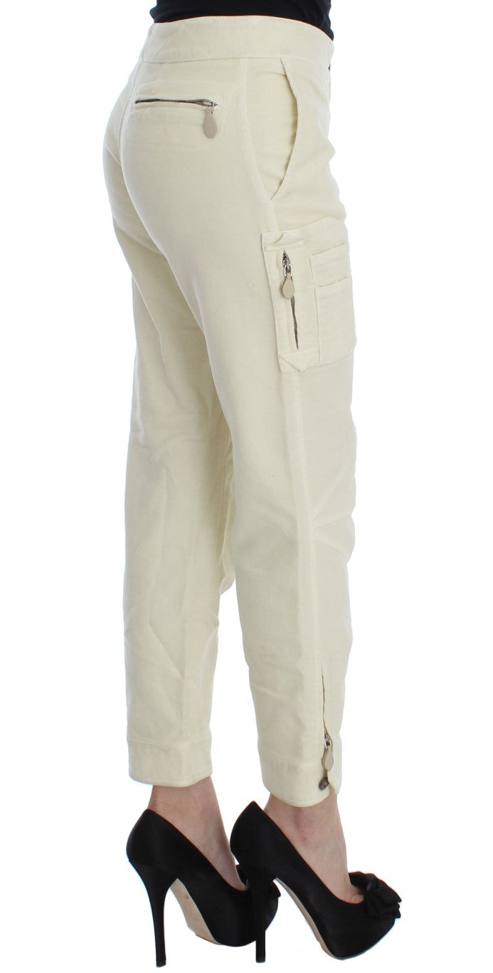 Pantalon cargo capri en coton beige Ermanno Scervino