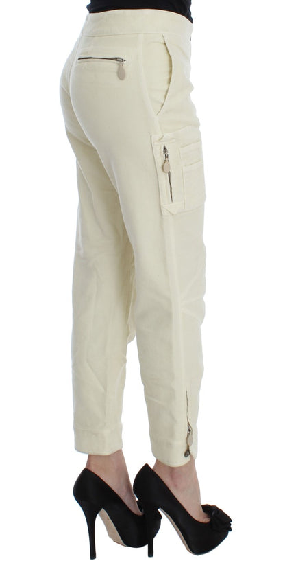 Pantalon cargo capri en coton beige Ermanno Scervino