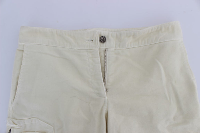 Pantalon cargo capri en coton beige Ermanno Scervino