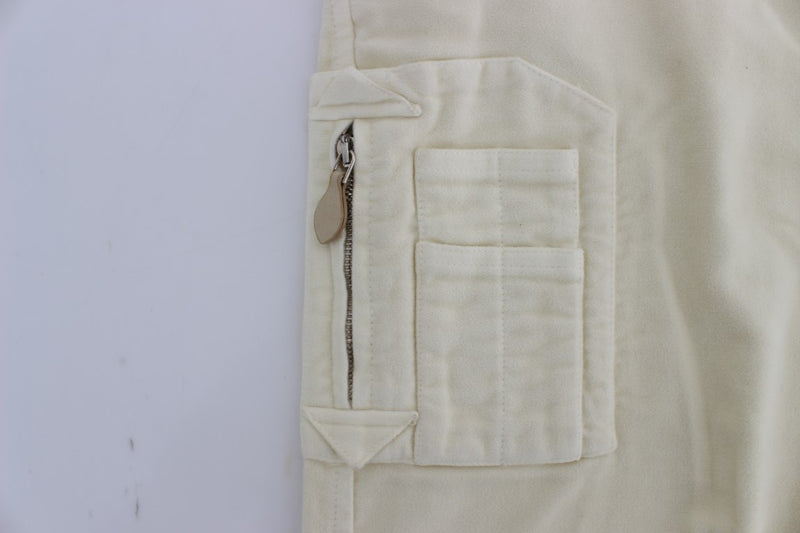 Pantalon cargo capri en coton beige Ermanno Scervino