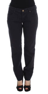 Pantalon décontracté bleu en coton mélangé Ermanno Scervino