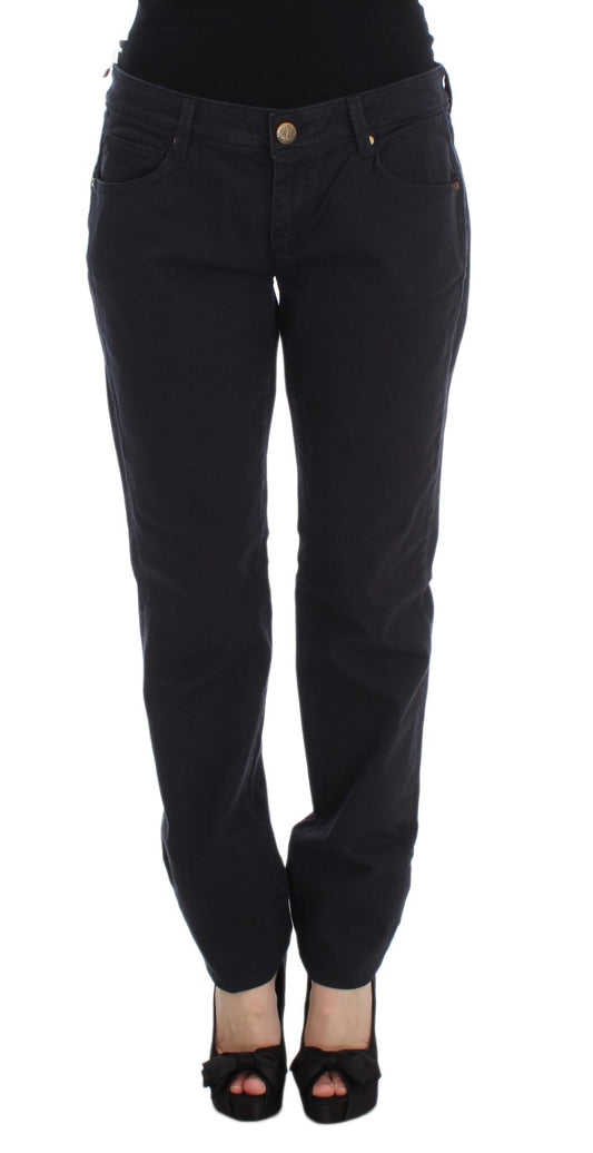 Pantalon décontracté bleu en coton mélangé Ermanno Scervino
