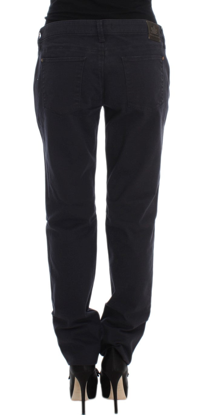 Pantalon décontracté bleu en coton mélangé Ermanno Scervino