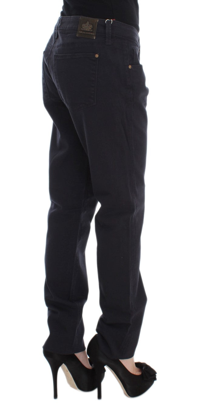 Pantalon décontracté bleu en coton mélangé Ermanno Scervino