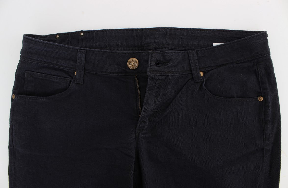 Pantalon décontracté bleu en coton mélangé Ermanno Scervino