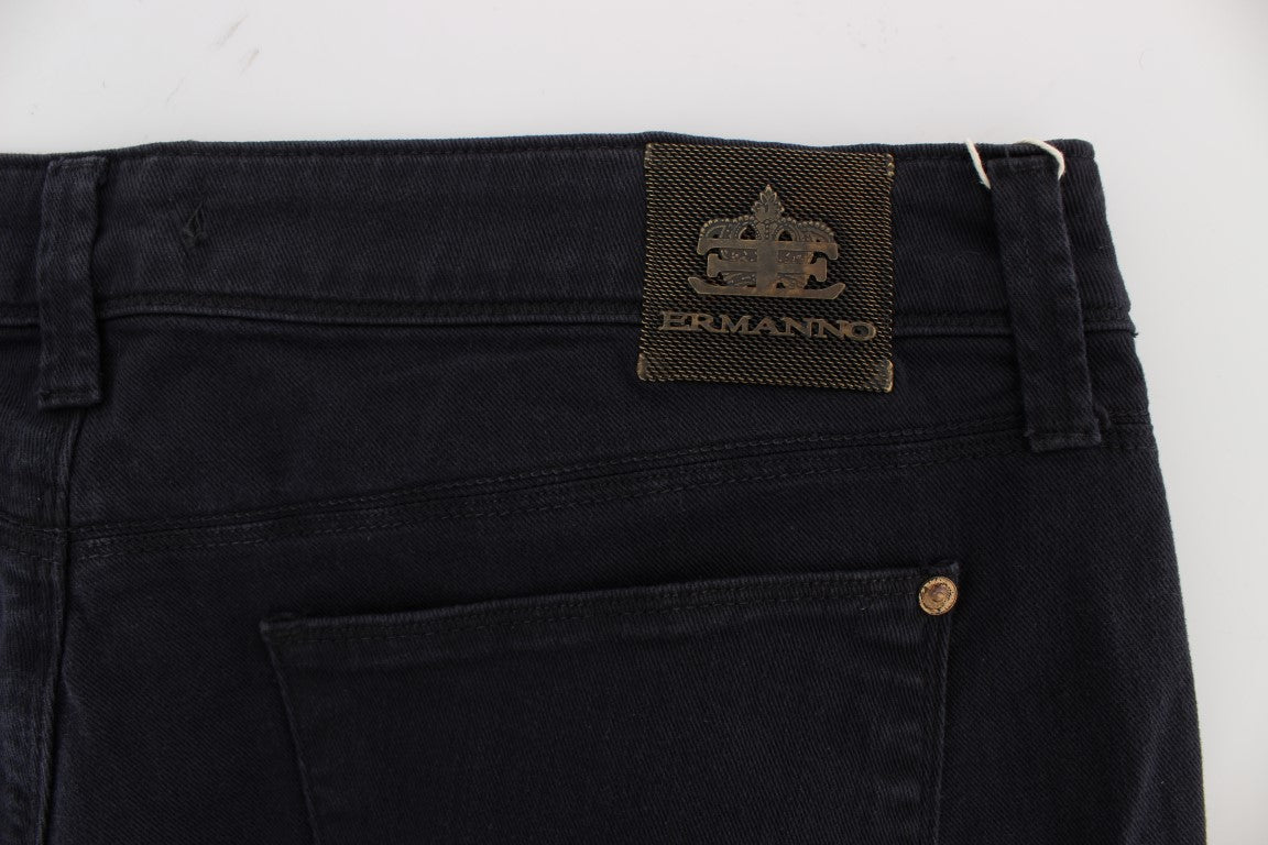 Pantalon décontracté bleu en coton mélangé Ermanno Scervino