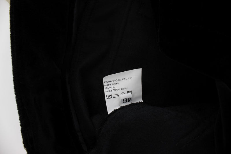 Pantalon droit en coton velours noir Ermanno Scervino