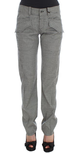 Pantalon décontracté en coton à carreaux noir et blanc Ermanno Scervino
