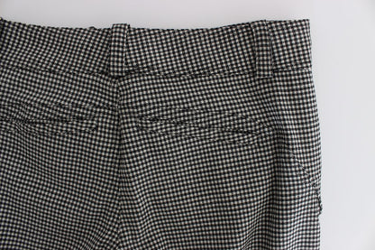 Pantalon décontracté en coton à carreaux noir et blanc Ermanno Scervino