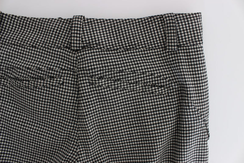 Pantalon décontracté en coton à carreaux noir et blanc Ermanno Scervino